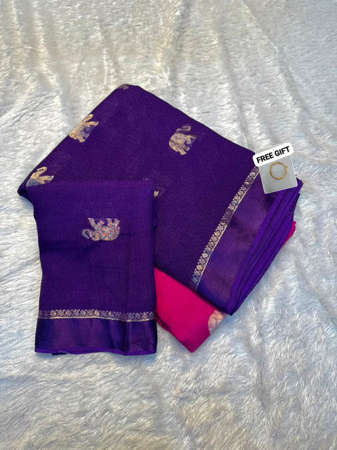 New arrivals Pure viscose soft Jute Khadi fabric saree