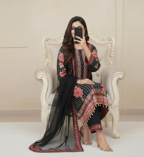 New Original Mirror Work Exquisite Muslin Pakistani Suit
