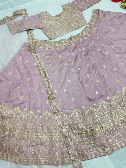 New Designer Heavy Mono Silk  Embroidery Work Lehenga Choli With Dupatta