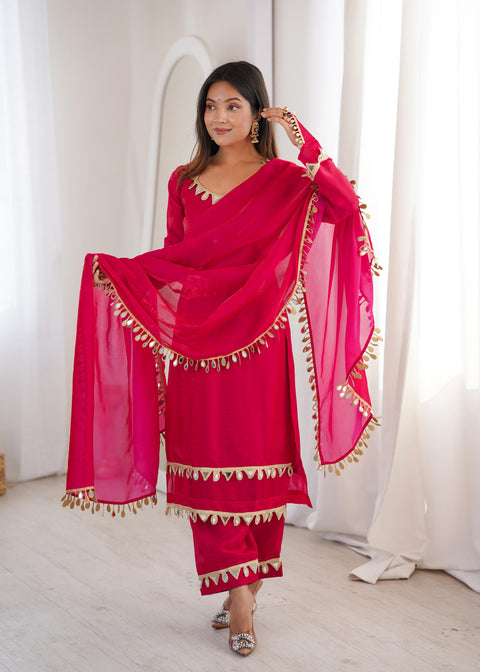 NEW Premium Real Miror Work  FENDY SILK PLAZZO with Duppata