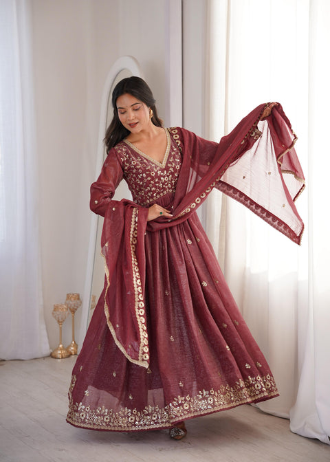 NEW EMBROIDERYED GOWN PANT & DUPATTA