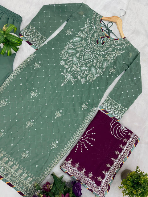 NEW LAUNCHING 3 PIECES KURTI, PENT & DUPATTA