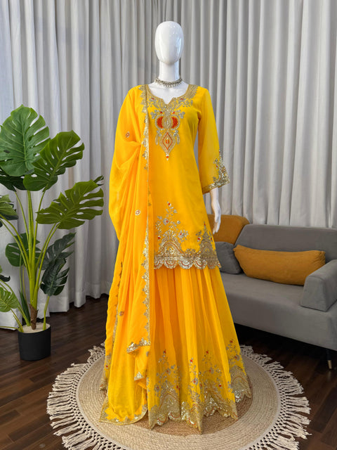New Beautiful Elegant Ethnic WearDesigner Sharara Set