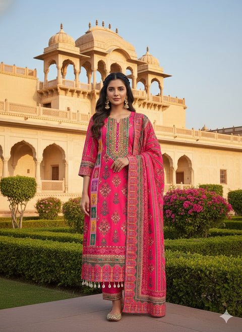New Premium DIYA PINK  READYMADE Suit
