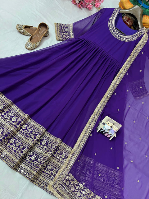 NEWLY LAUNCHED DESIGNER ANARKALI GOWN WITH ELEGANT DUPATTA