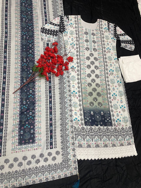 New Premium digital prints Georgette Dupttapair kurti Suit Set
