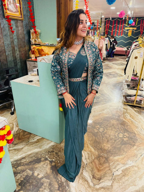 New Super Hit Ready To Wear Saree With Jacket Saree