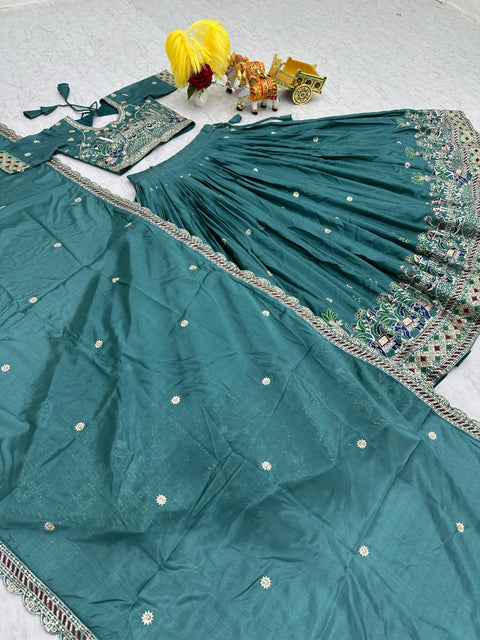 New Launching Heavy  Embroidery Sequence & Thred Work Lehenga Choli