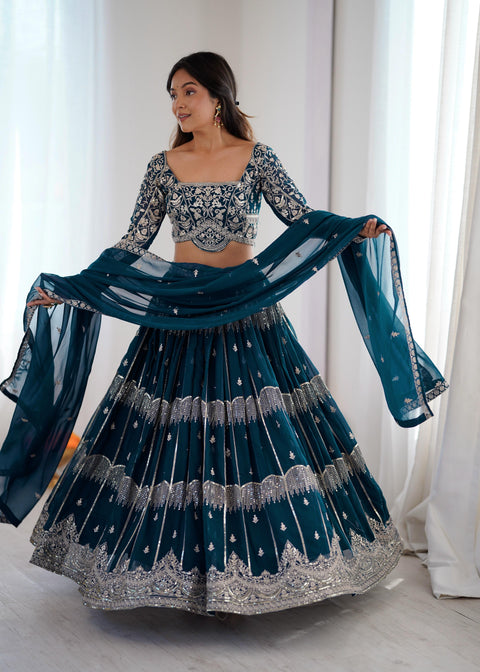 New LaunchBeautiful Thread Embroidery with SequinReal ModelingLEHENGA