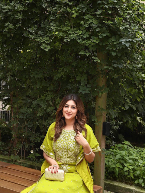 NEWLY LAUNCHED FAUX GEORGETTE KUFTAN-PANT SET