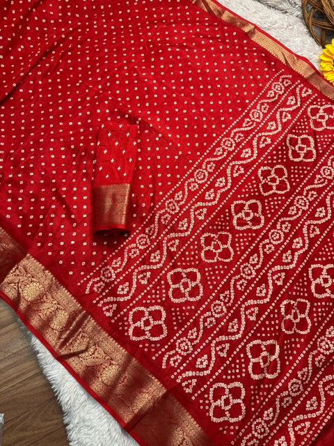 New kanjiwarm rue palu popular bandhej saree