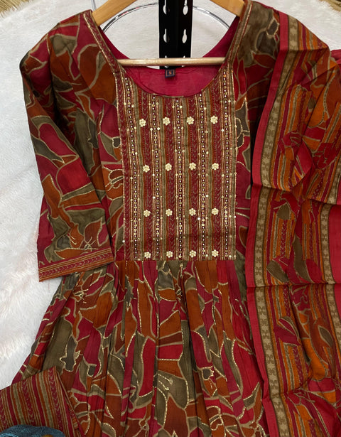 New premium Multi Embroidery Thread With Hand Work SalwarSuit