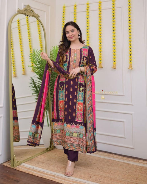 NEW LAUNCHING digital printssequin embroidery and lace detailings Pakistani Suit