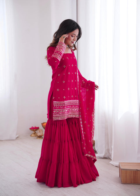 New Premium Pure Heavy Georgette With Embroidery Sequence Work Dress