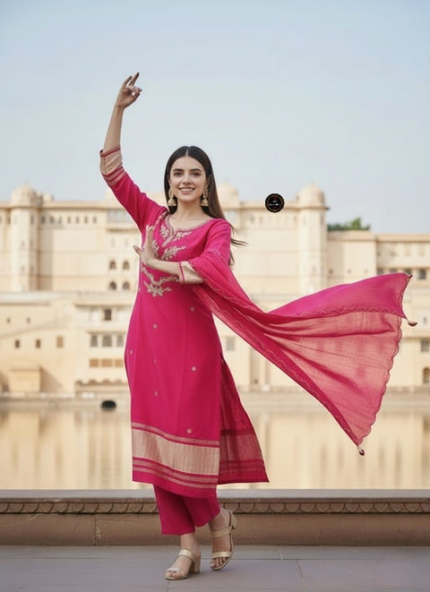 New Viscose silk With InnerChanderi CottonKurti