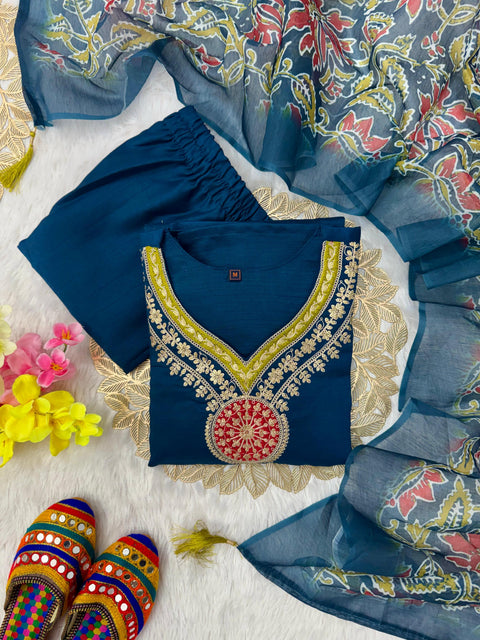 New Designers Kurti Pent Dupatta Set