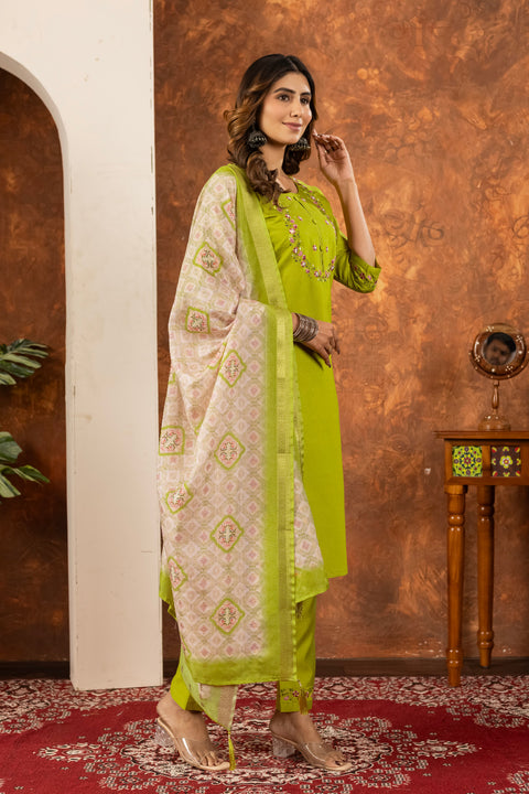 New Multi Embroidery Thread With Hand Work Kurti