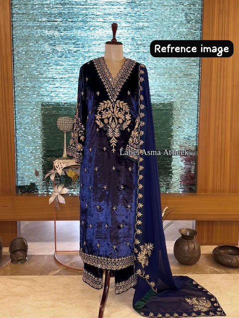 NEWLY LAUNCHED VELVET KURTI-PANT SET