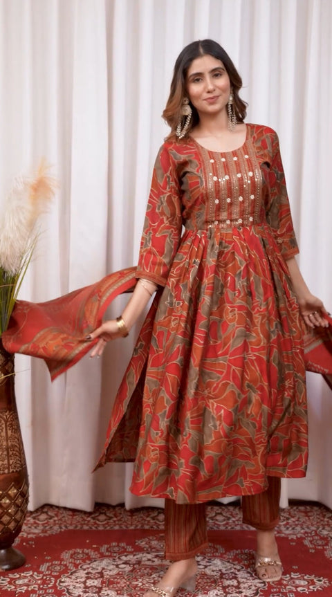 New premium Multi Embroidery Thread With Hand Work SalwarSuit