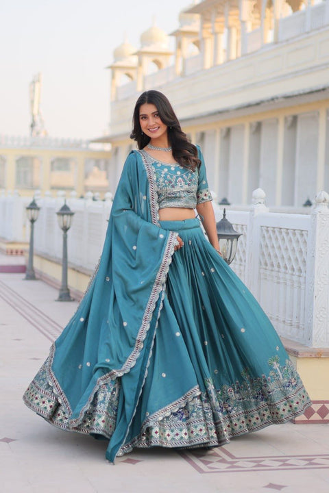 New Launching Heavy  Embroidery Sequence & Thred Work Lehenga Choli