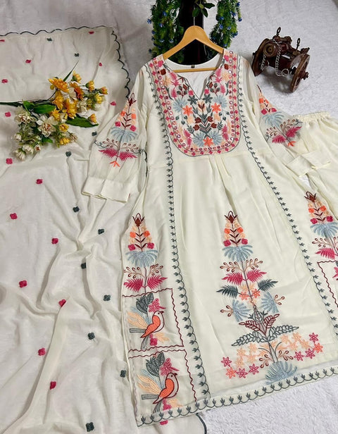 New Beautiful Heavy fox Georgette fabric Fancy moti Work Dress