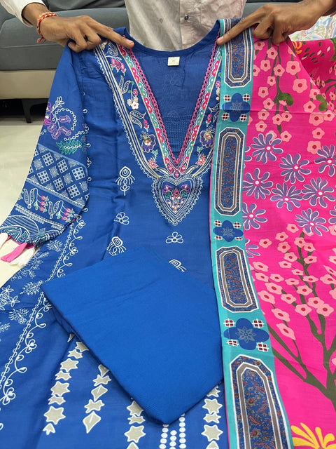 NEW COLLECTION SUIT SET Premium Muslin Kurti Pant Dupatta Set