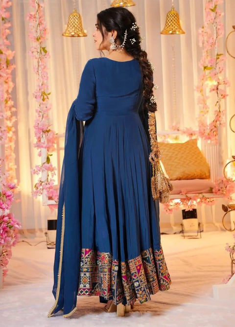 New woman Angrakha style anarkali kurta with dupatta suit