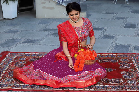 New Tussar silk and the mesmerizing allure of ikkat Patola prints with this exquisite lehenga choli