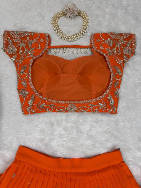 New Lunch Hevay Boutiq Collection Foux Gorgette Lehengha Saree