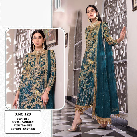 New Pakistani Design Embroidery Work With Diamond Work Dress