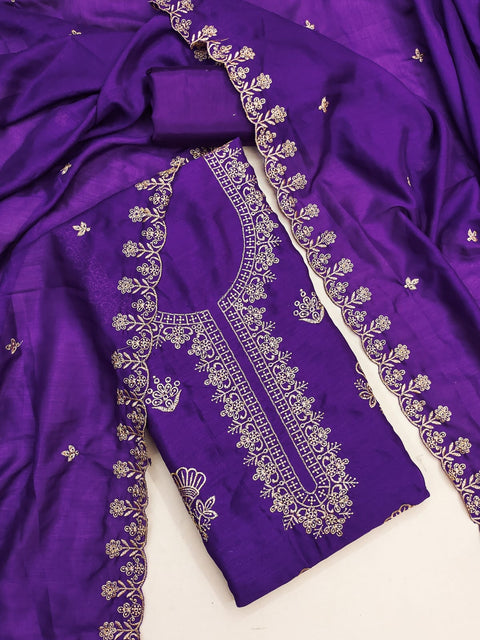 New BEST QUALITY VICHITRA SILK EMBRUDERY WORK Dress