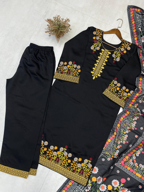 New DESIGNER WEAR EXCLUSIVE EMBROIDERED TOP WITH PLAZZO