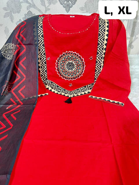 New beautiful  Heavy Cotton handwork weaving and prints Suit Set