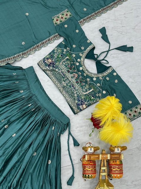 New Launching Heavy  Embroidery Sequence & Thred Work Lehenga Choli