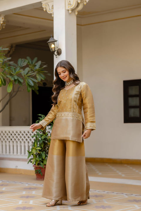 New BANARASI VISCOUS FABRICEXCLUSIVE STUNNING CO-ORD SET