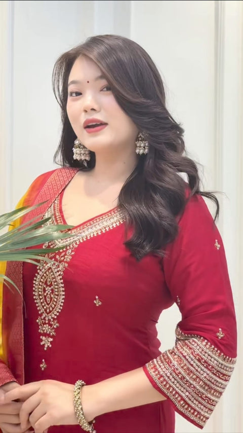 New premium kanjivaram Silk  dupatta silk kurta with pant