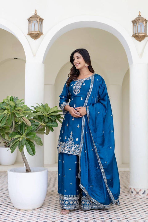New Chinon Silk Embroidery Sequence Design Work dress