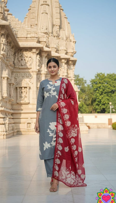 New Premium SLUB COTTON & OLL OVER PRINTED  Dres