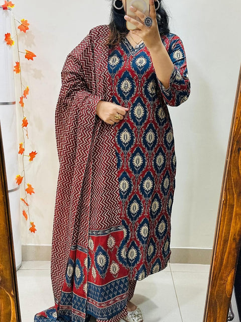 New Pure fine Cotton fabric hand  Work Kurti with Pant with cotton Kurti  Pant