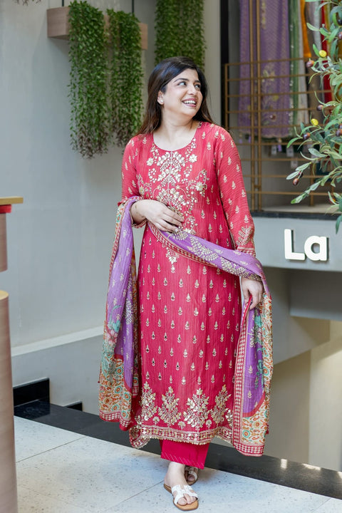 New Festival  Pure Hand Work & Gota heavy Work Kurti Set