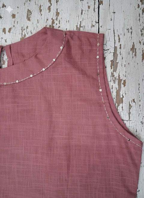 New Peach soft Cotton Solid Kurta Palazzo set