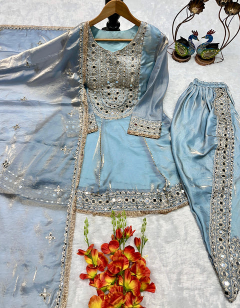 NEW DeSIGNER PARTY WEAR LOOK  TOP WITH DHOTI