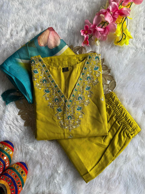 New Designers Kurti Pent Dupatta Set