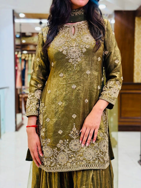 New Fully Stitched Ready To Wear TOP&PLAZZO&DUPTTA Set