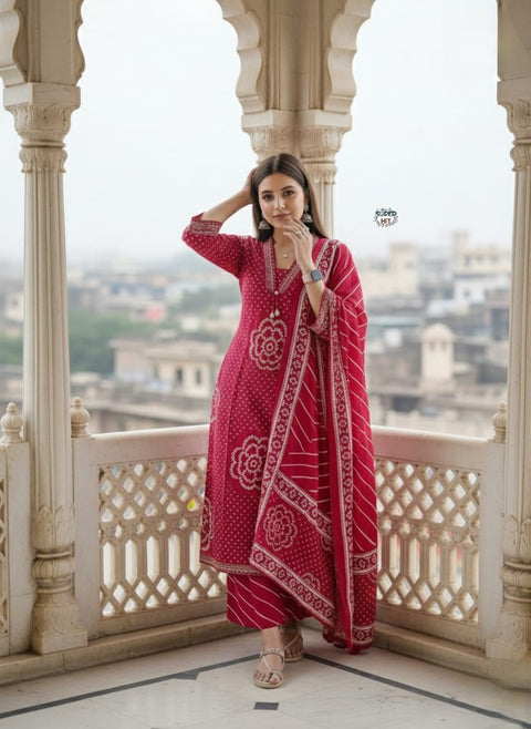 NEW ARRIVAL EXCLUSIVE FASTIVAL COTTON KURTI SET