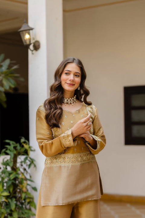 New BANARASI VISCOUS FABRICEXCLUSIVE STUNNING CO-ORD SET