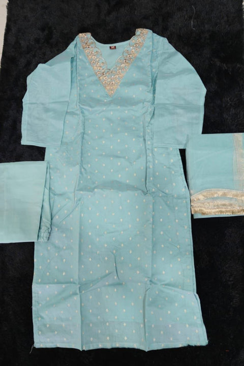 New Beautiful CHANDERI SILKSILK BLEND kurti