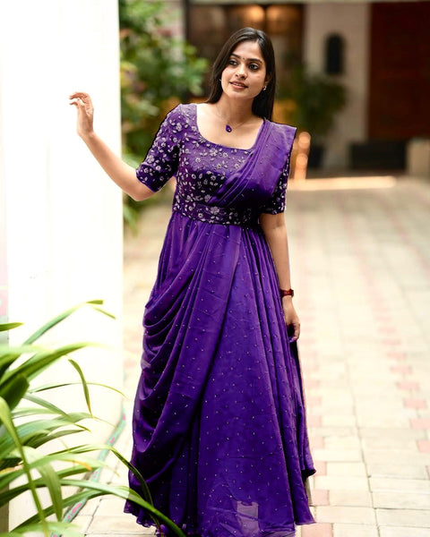 NEWLY LAUNCHED GOWN WITH ATTACHED DUPATTA & BELT