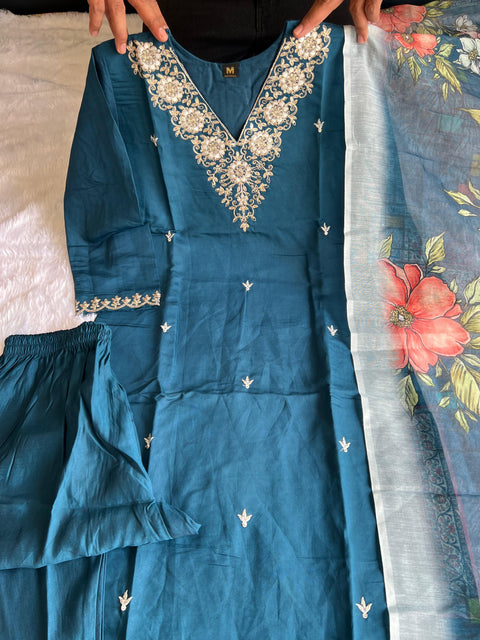 New Designers Kurti Pent Dupatta Set