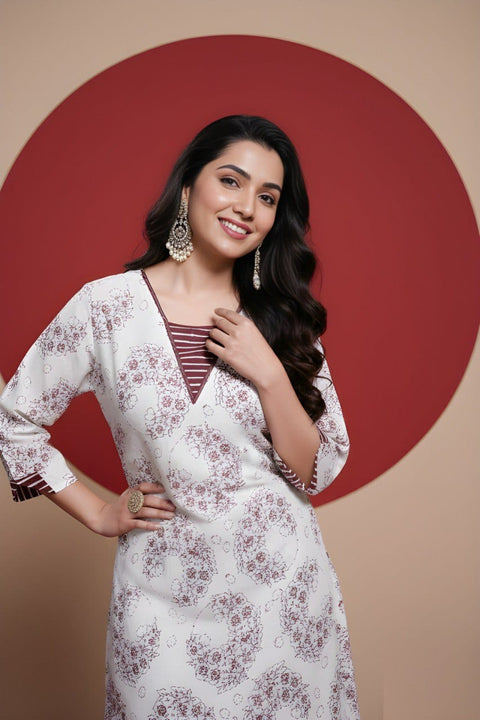 New Cotton printed a-line kurta with plazzo